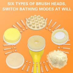 Elastic bristle head from Generic Electric Body Brush Set for tougher spots
