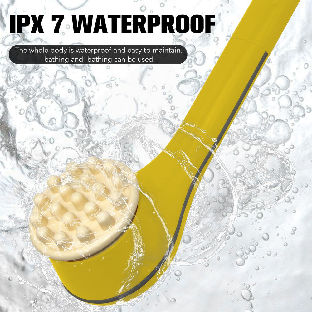 Long ergonomic handle of Generic Electric Body Brush Set for hard-to-reach areas