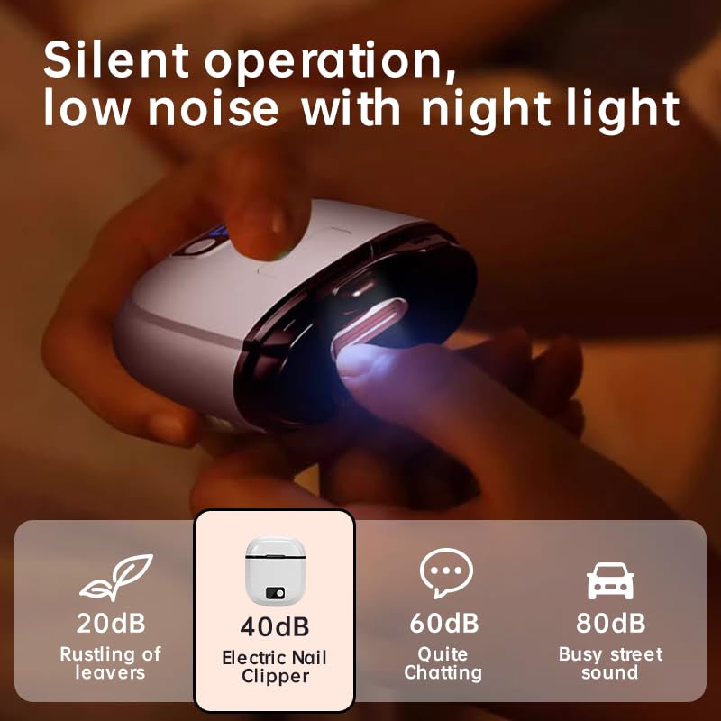 Generic Electric Nail Clipper quiet motor supports use while sleeping.