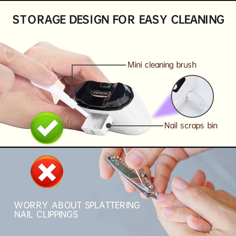 Generic Electric Nail Clipper USB-C charging for convenient power on the go.
