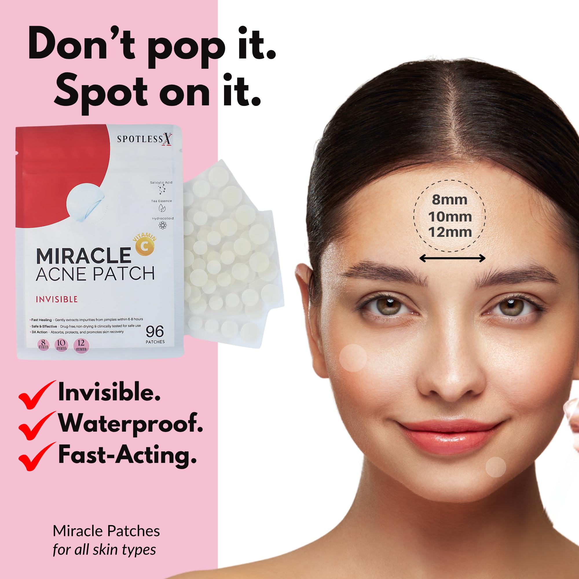 Generic Face and Body Patch applied for targeted blemish coverage.