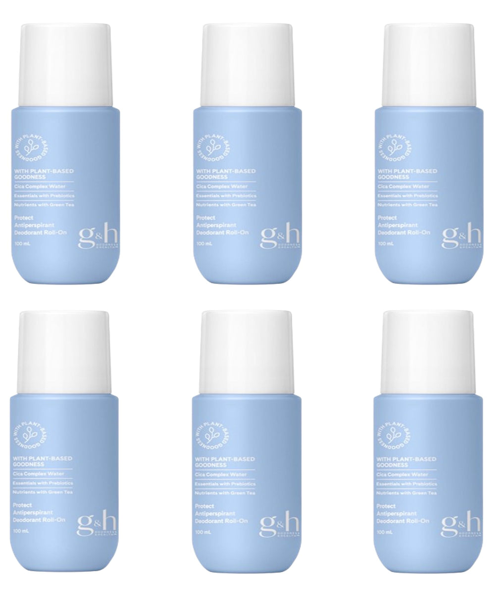 Generic G&H Protect roll-on deodorant bottle front with fresh scent and quick-drying formula.