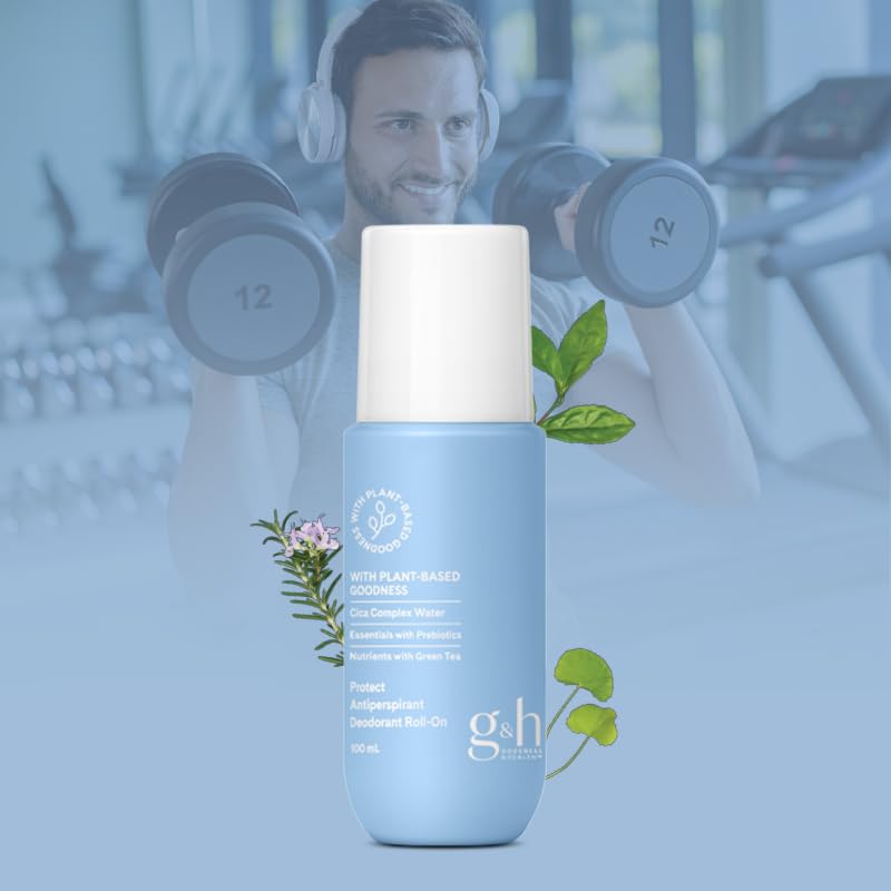 Generic G&H Protect roll-on being applied to underarm for odor control.