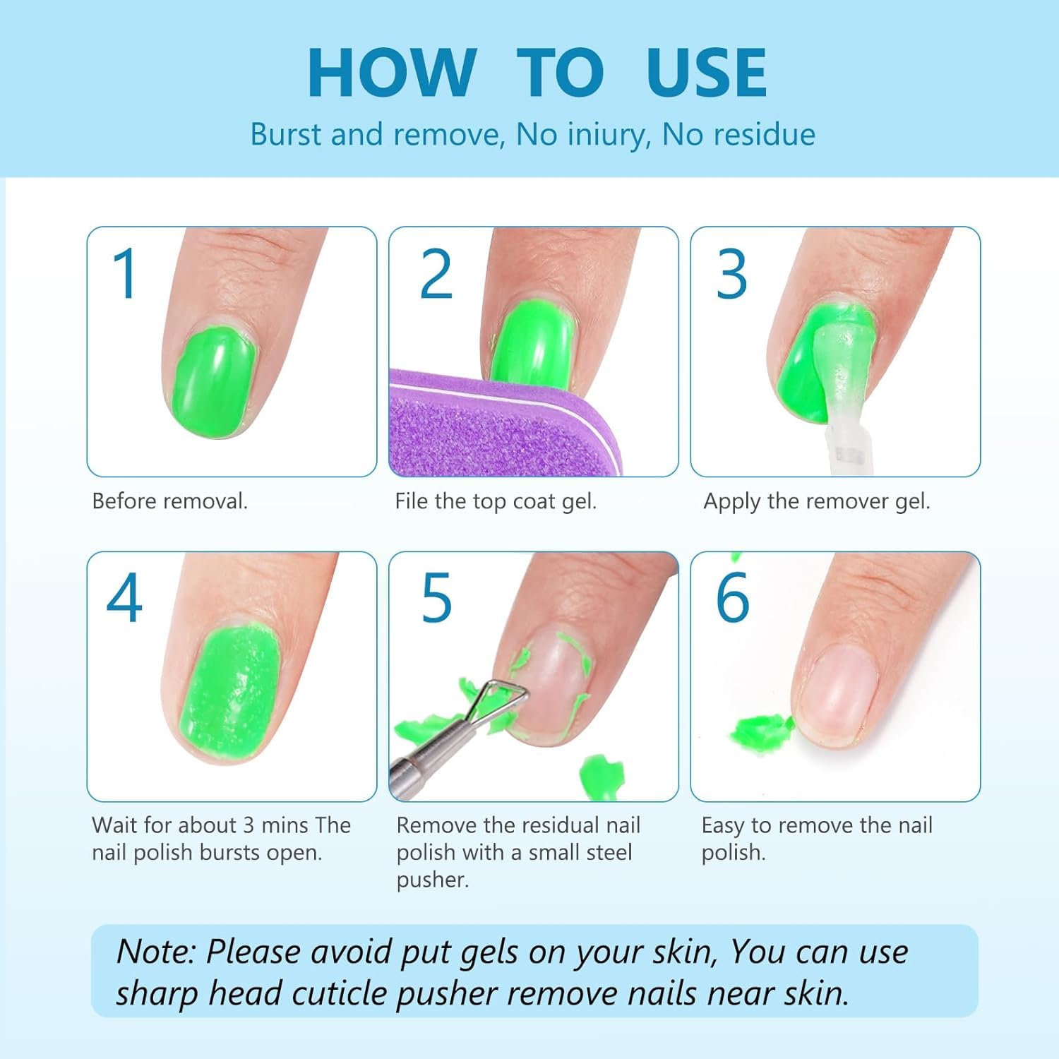 Generic Gel Polish Remover offers a non-irritating, gentle removal.