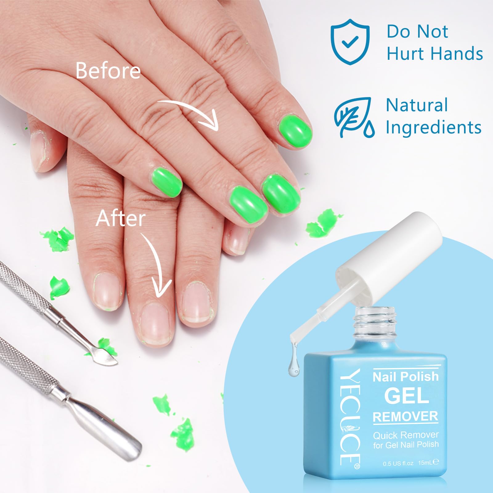 Generic Gel Remover 3Pack packaging highlighting gentle formula.