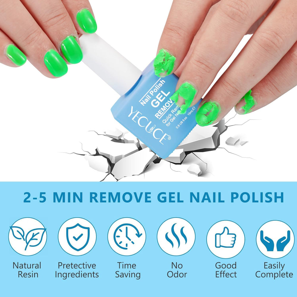 Generic Gel Polish Remover compact bottles fit in purse for quick touch-ups.