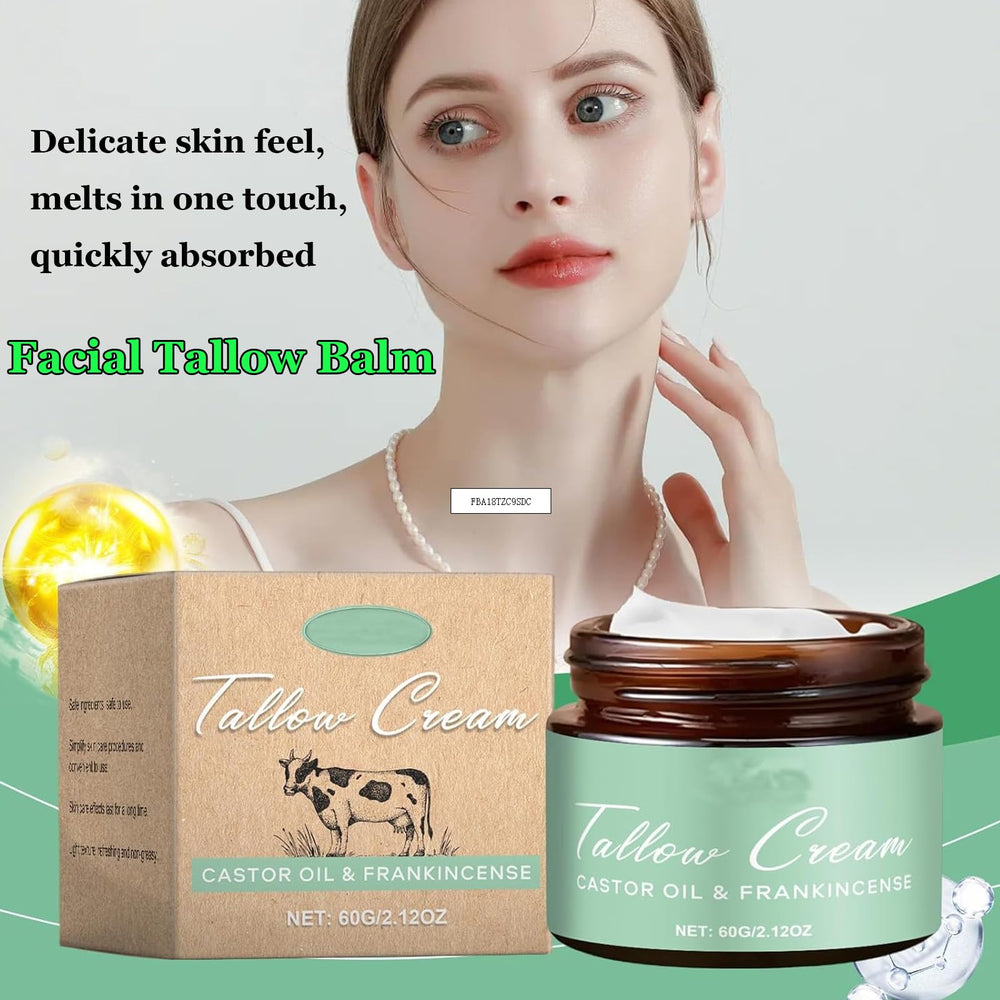 Generic Grass-fed Beef Tallow Cream on hands for daily moisture