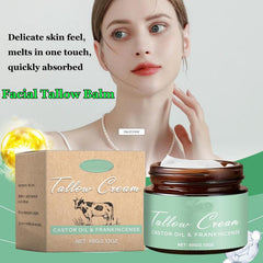 Generic Grass-fed Beef Tallow Cream on hands for daily moisture