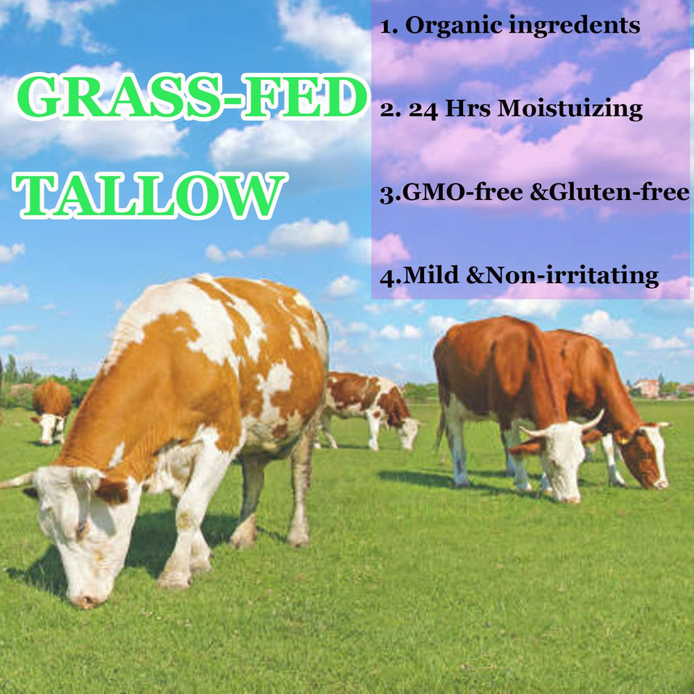 Close-up texture of Generic Grass-fed Beef Tallow Cream showing non-greasy finish