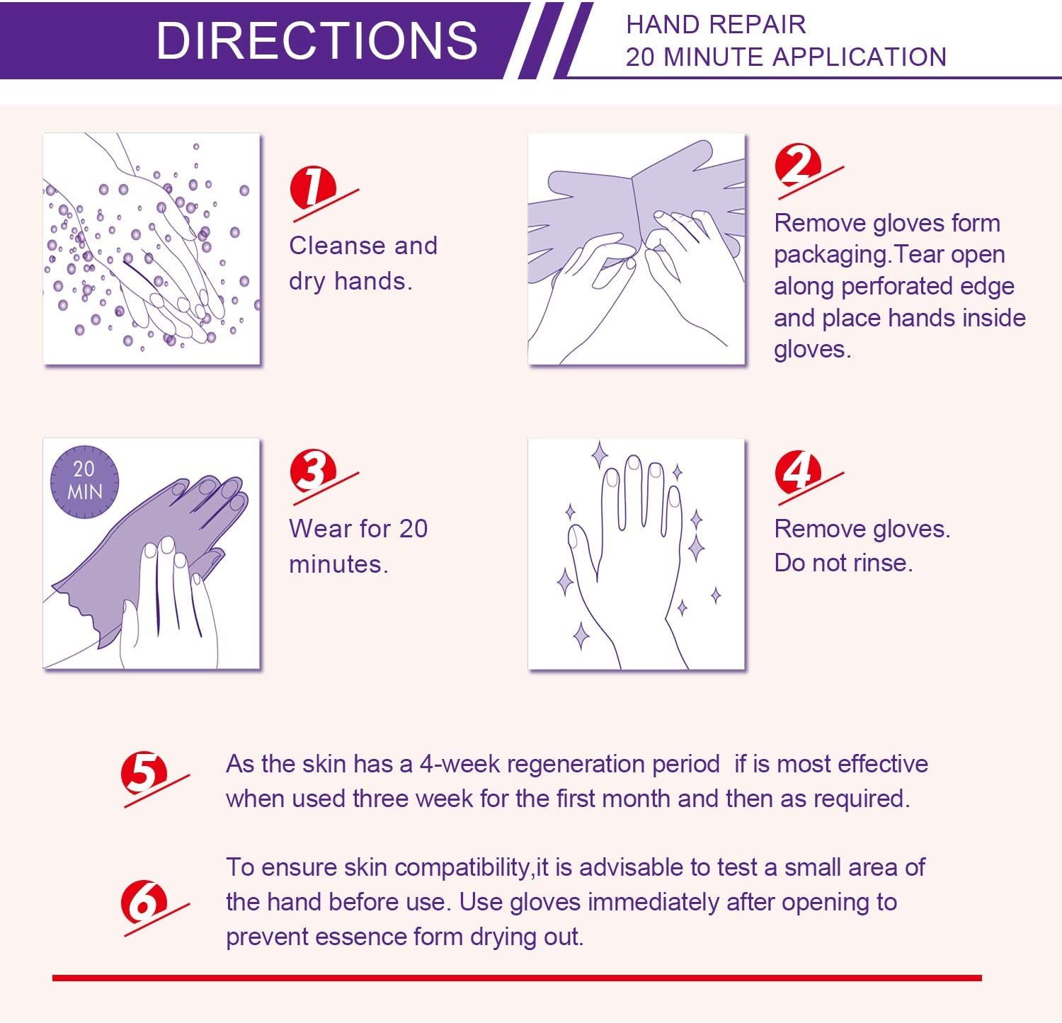 Generic Lavender Hand Mask being applied to hands for moisturization