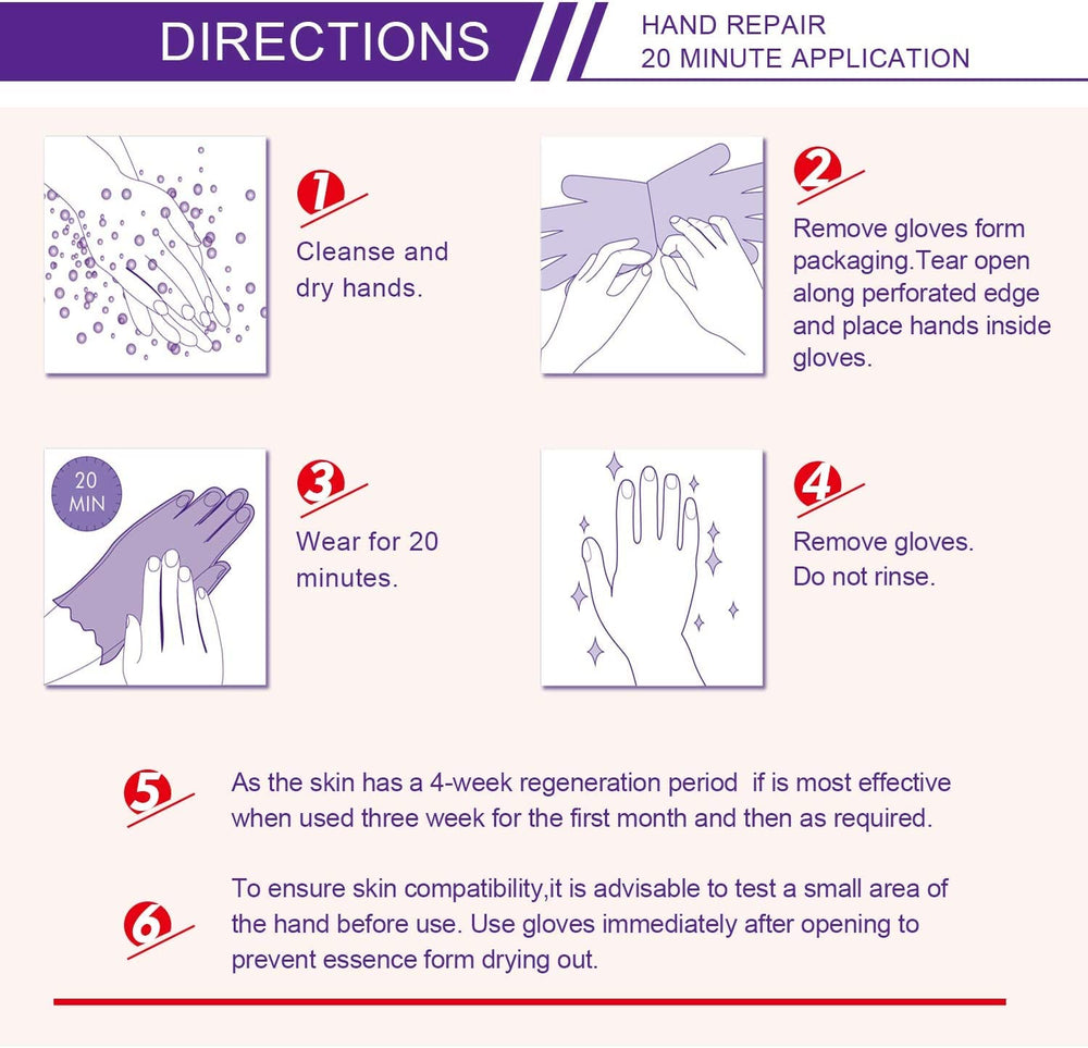 Generic Lavender Hand Mask being applied to hands for moisturization