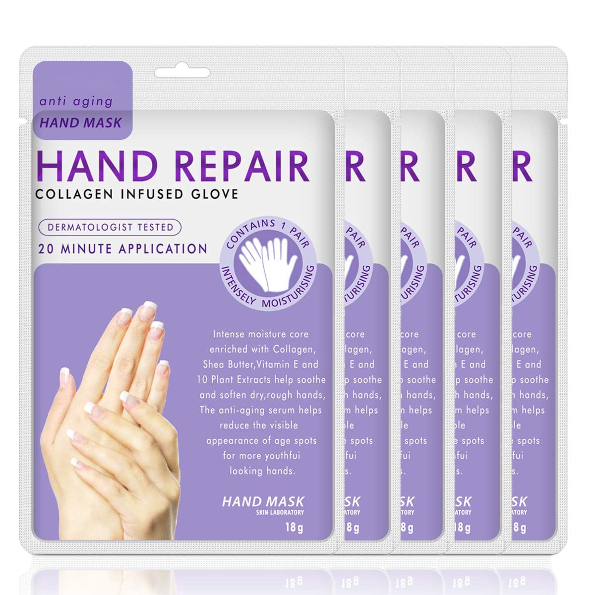 Generic Lavender Hand Mask glove pack ready for deep hydration