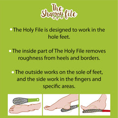 Generic Holy Coarse Foot File suitable for wet or dry use.