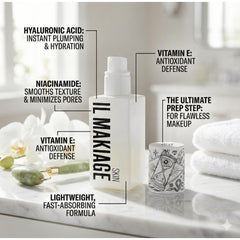 Generic hyaluronic serum bottle pump shows fast absorption for daily skincare.