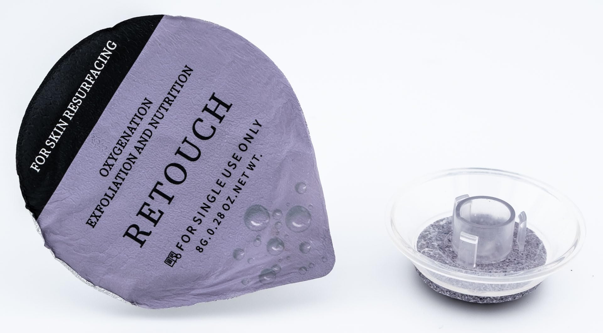Generic Hydrate Pods CO2 therapy action producing bubbling surface on skin.