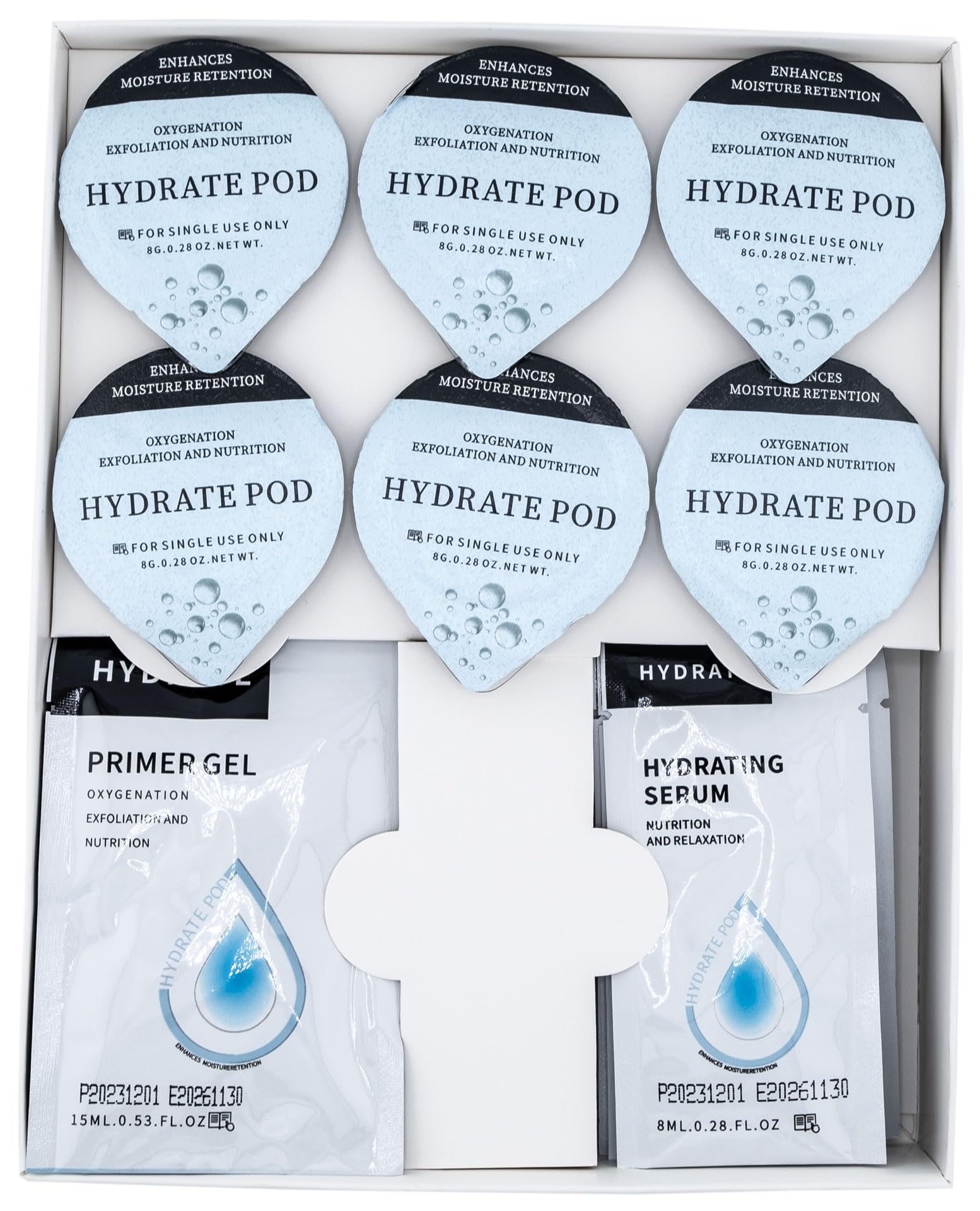 Generic Hydrate Pods packaging view for at-home CO2 facial therapy.