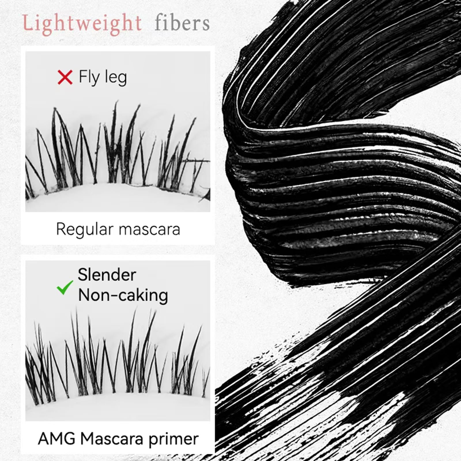 Generic Iron Wand Mascara 3D curling wand lifts and shapes lashes.