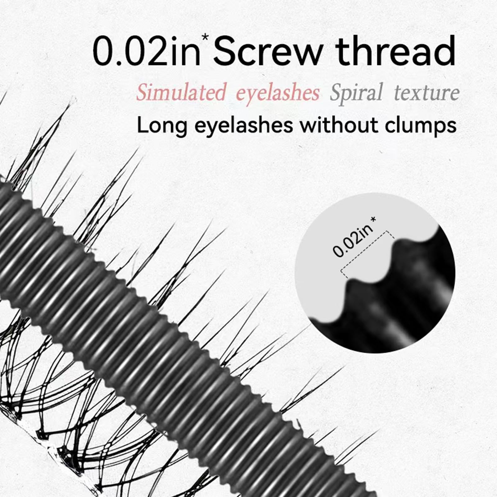 Generic Iron Wand Mascara no clumping brush separates lashes for a smooth look.