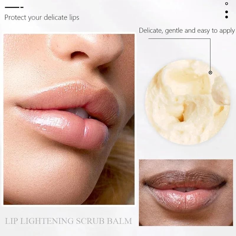 Generic Lip Lightening Scrub Balm texture close-up showing exfoliation and hydration.