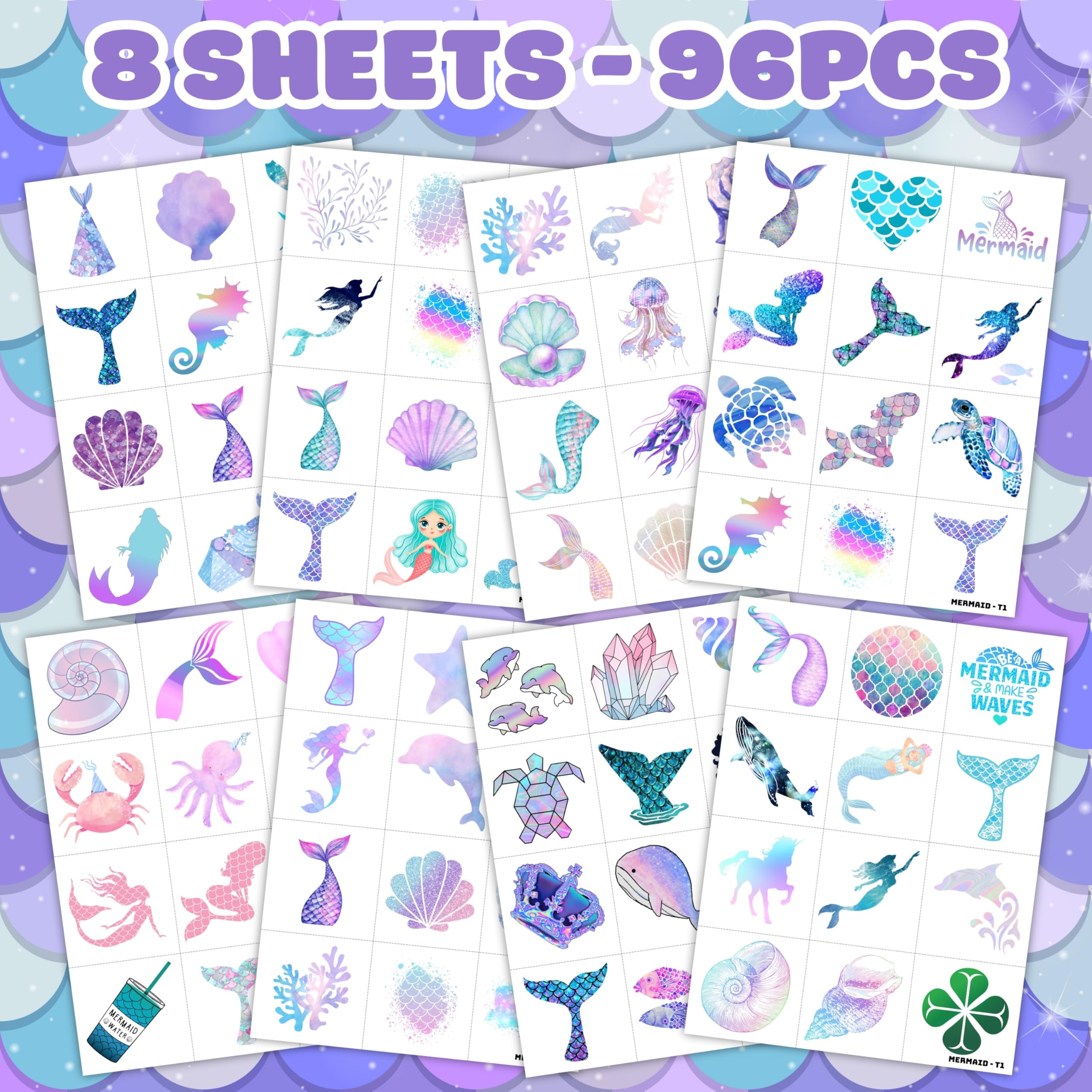 Generic Mermaid Party Favors Tattoos: perfect keepsakes for mermaid-themed birthdays.