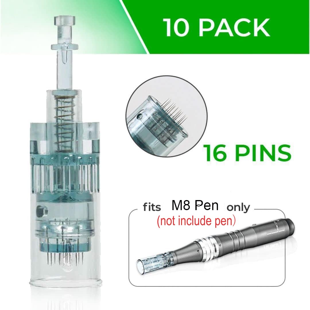 Generic Dr Pen M8 cartridge showing 16-pin fit for secure operation.