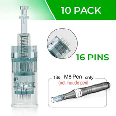 Generic Dr Pen M8 cartridge showing 16-pin fit for secure operation.