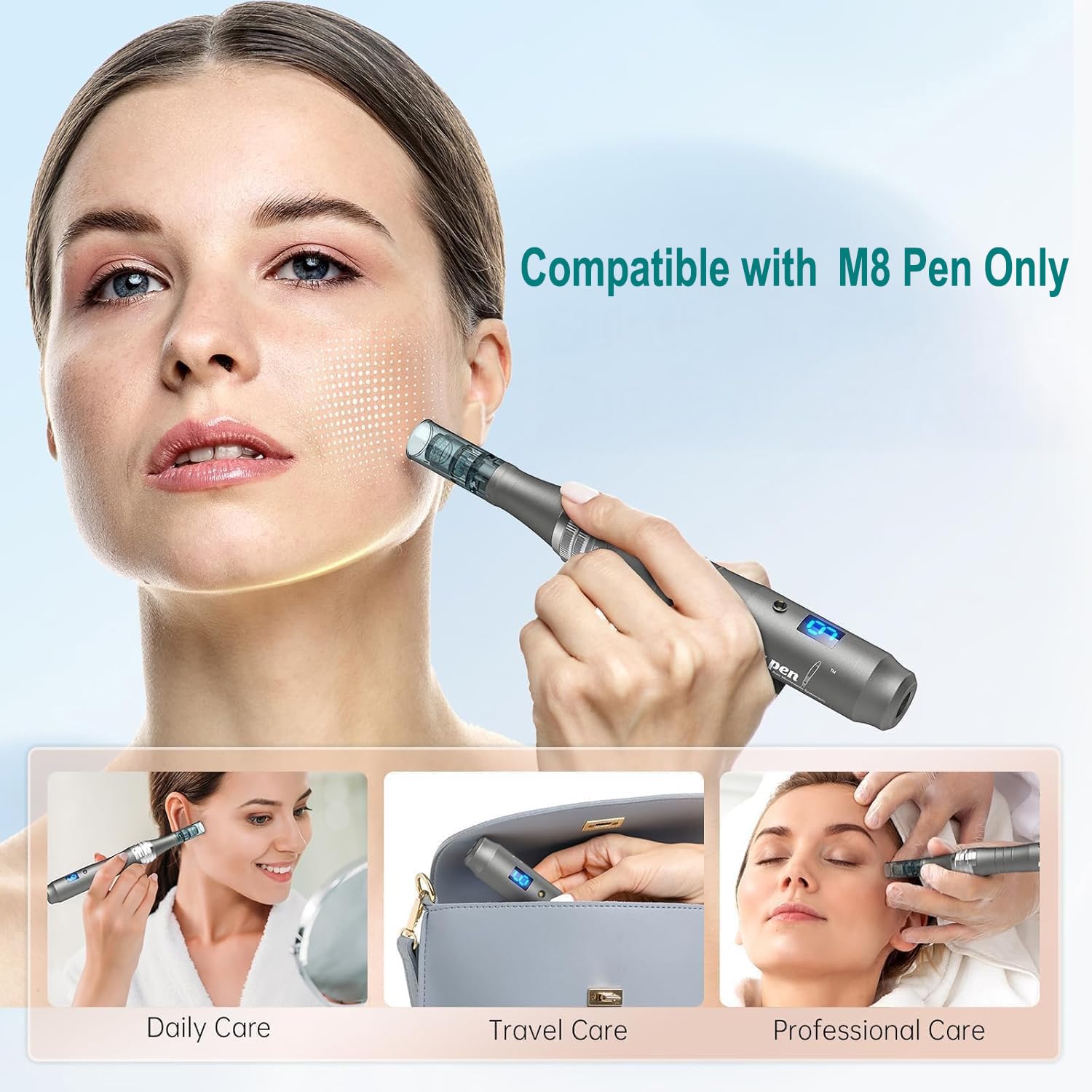 Cartridge pack for at-home microneedling with comfortable grip.