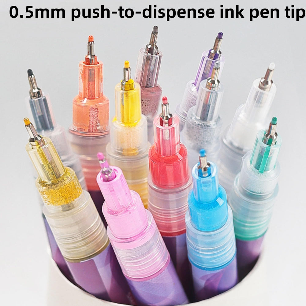 Generic Nail Art Pens 0.5mm tip closeup—fine lines for intricate details.