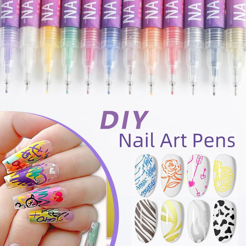 Generic Nail Art Pens easy activate—shake and press to start your artwork.