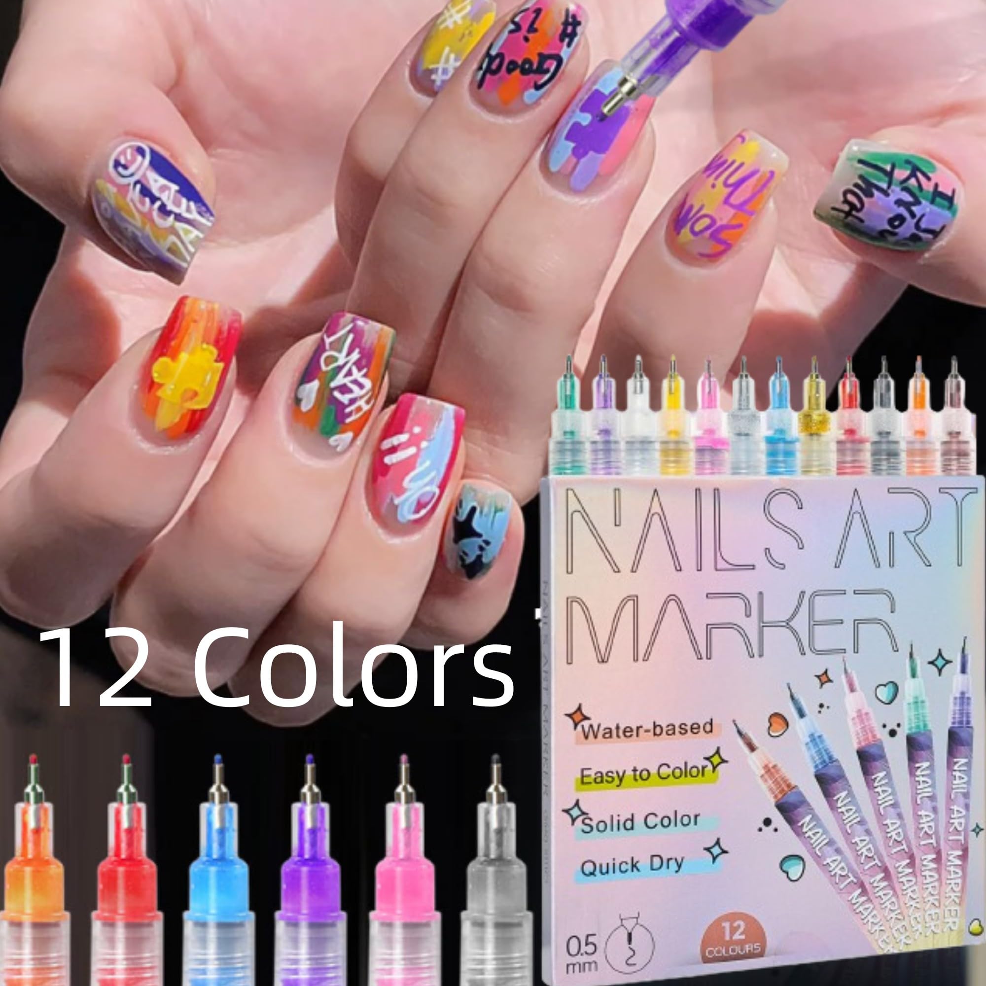 Generic Nail Art Pens ergonomic grip—comfortable for extended nail art sessions.