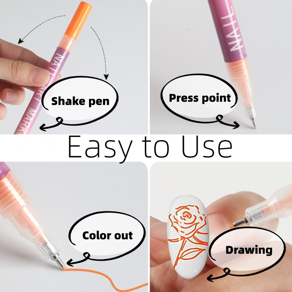 Generic Nail Art Pens long-lasting color—to resist fading for daily wear.