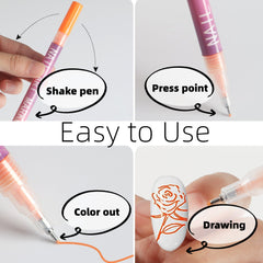 Generic Nail Art Pens long-lasting color—to resist fading for daily wear.