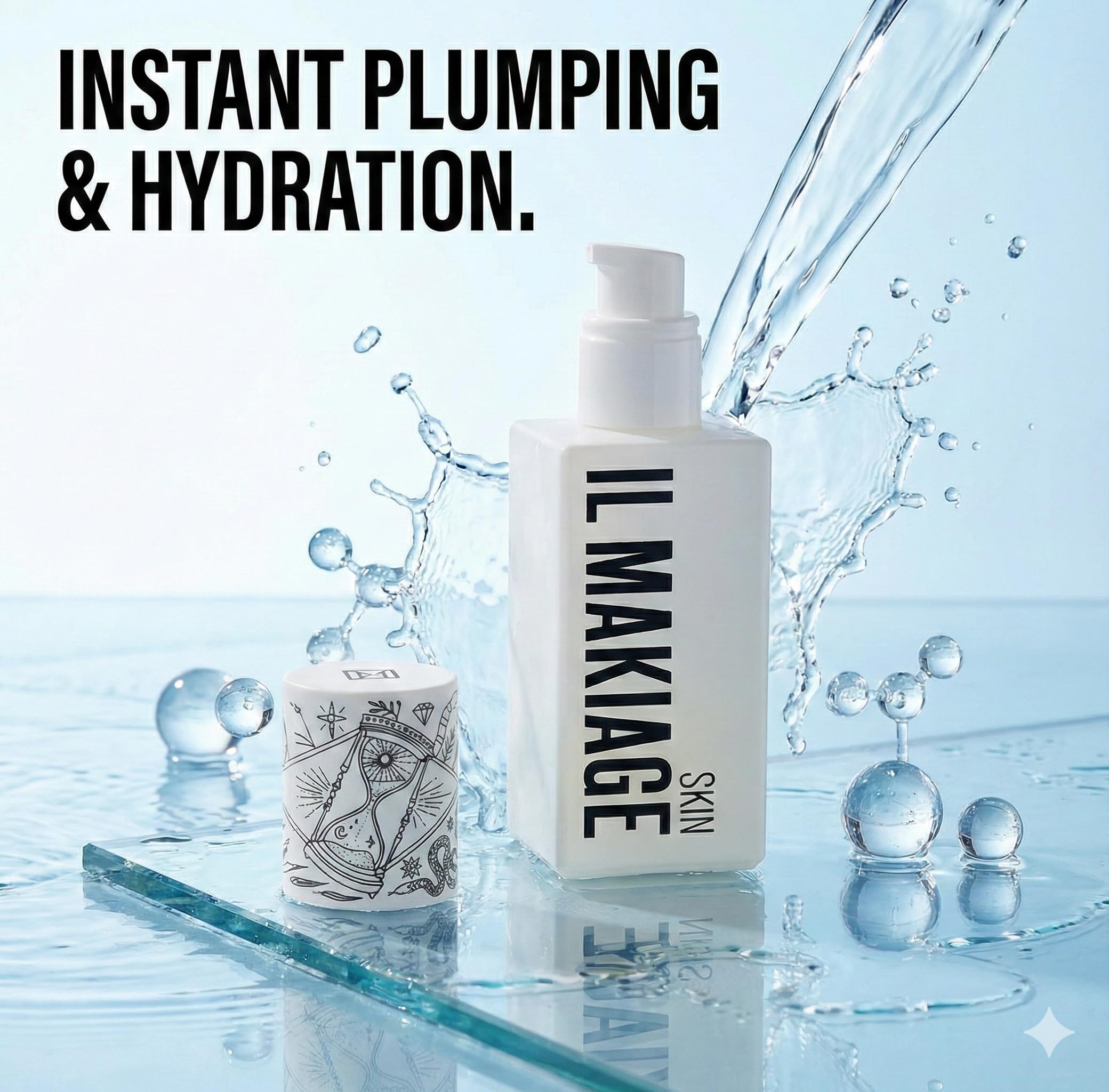 Generic niacinamide vitamin-e serum ingredients label highlights balanced tone support.