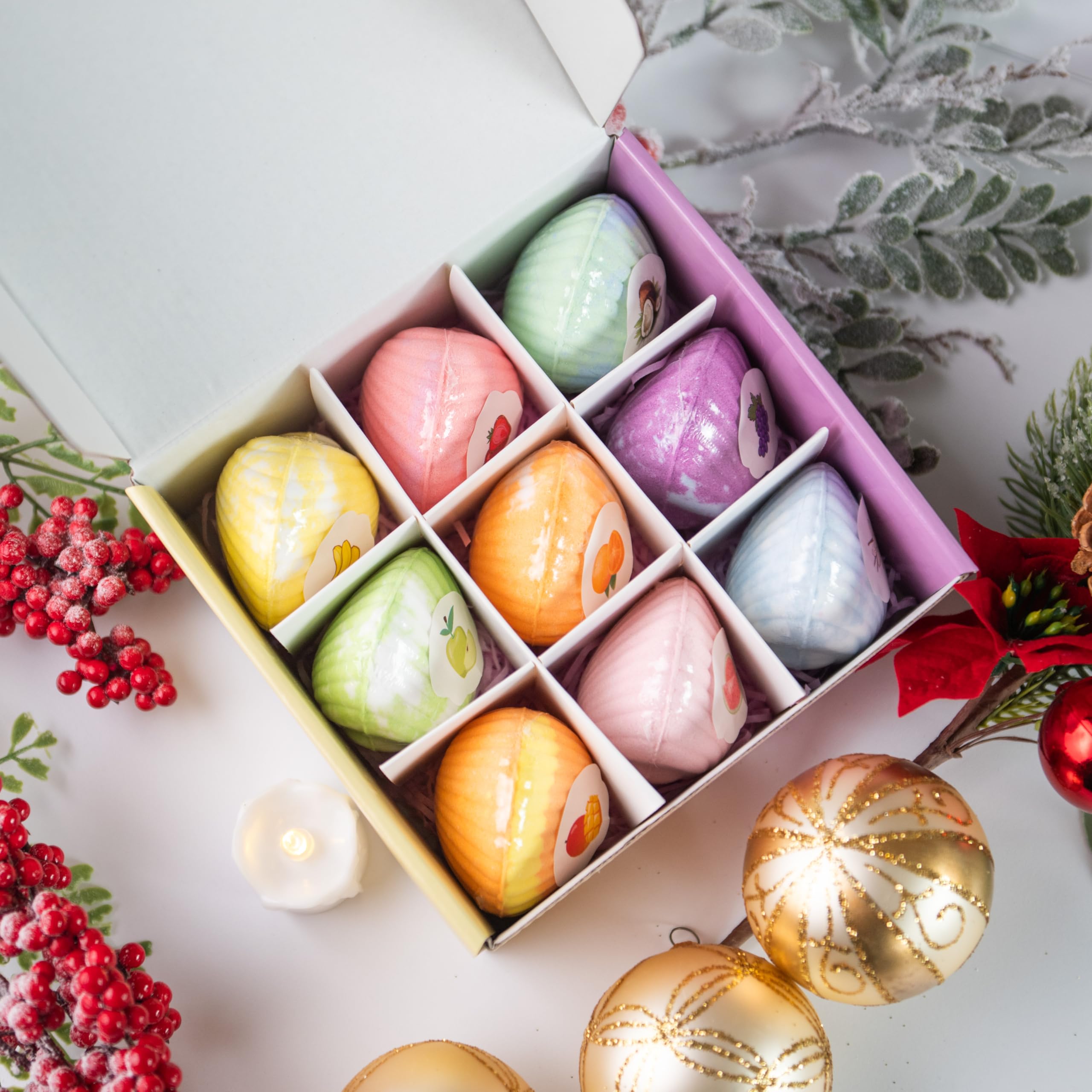 Generic Organic Bath Bomb with fruity scent and bright colors for kids.
