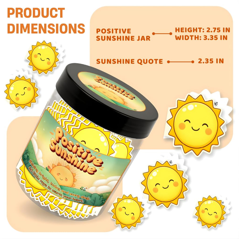 Hand holding Generic Positive Sunshine Jar to convey portable daily encouragement.