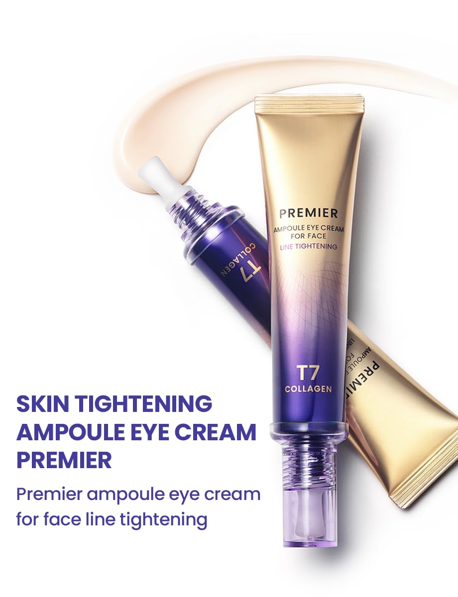 Generic Premier Ampoule Eye Cream bottle close-up highlighting silky texture for easy application.
