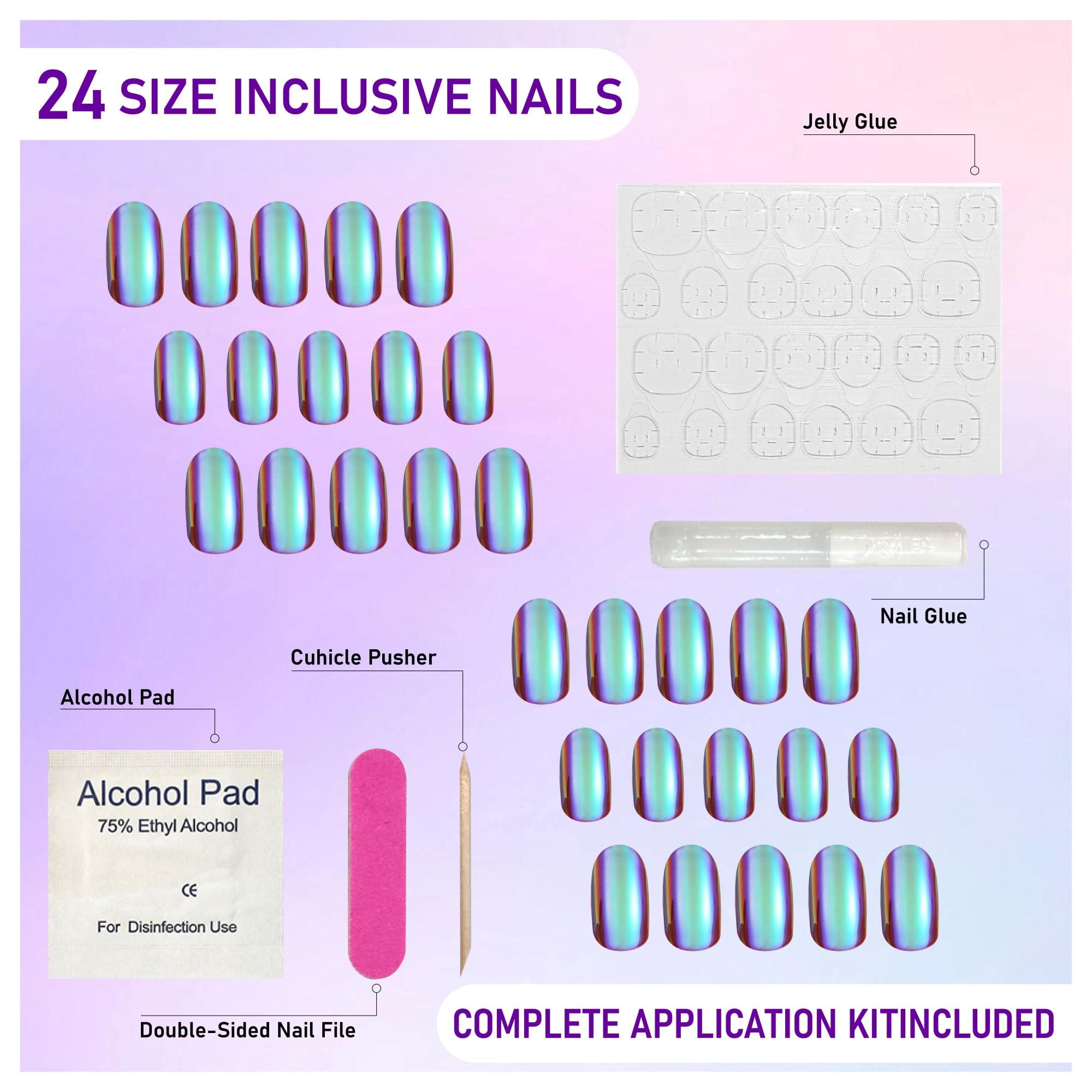 Fifteen pre-sized nails enabling a precise, snug fit