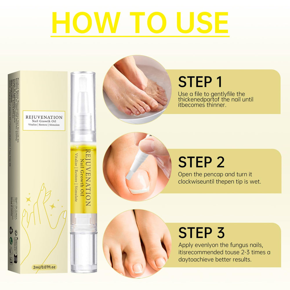Generic Rejuvenation Nail Growth Oil three-piece kit on display.