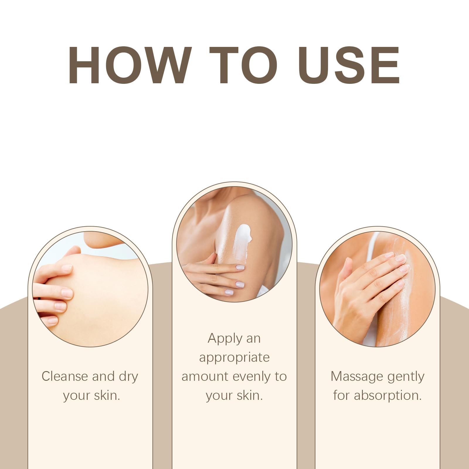 Generic Relief Repair Lotion on leg demonstrates soothing, silky massage after activity.