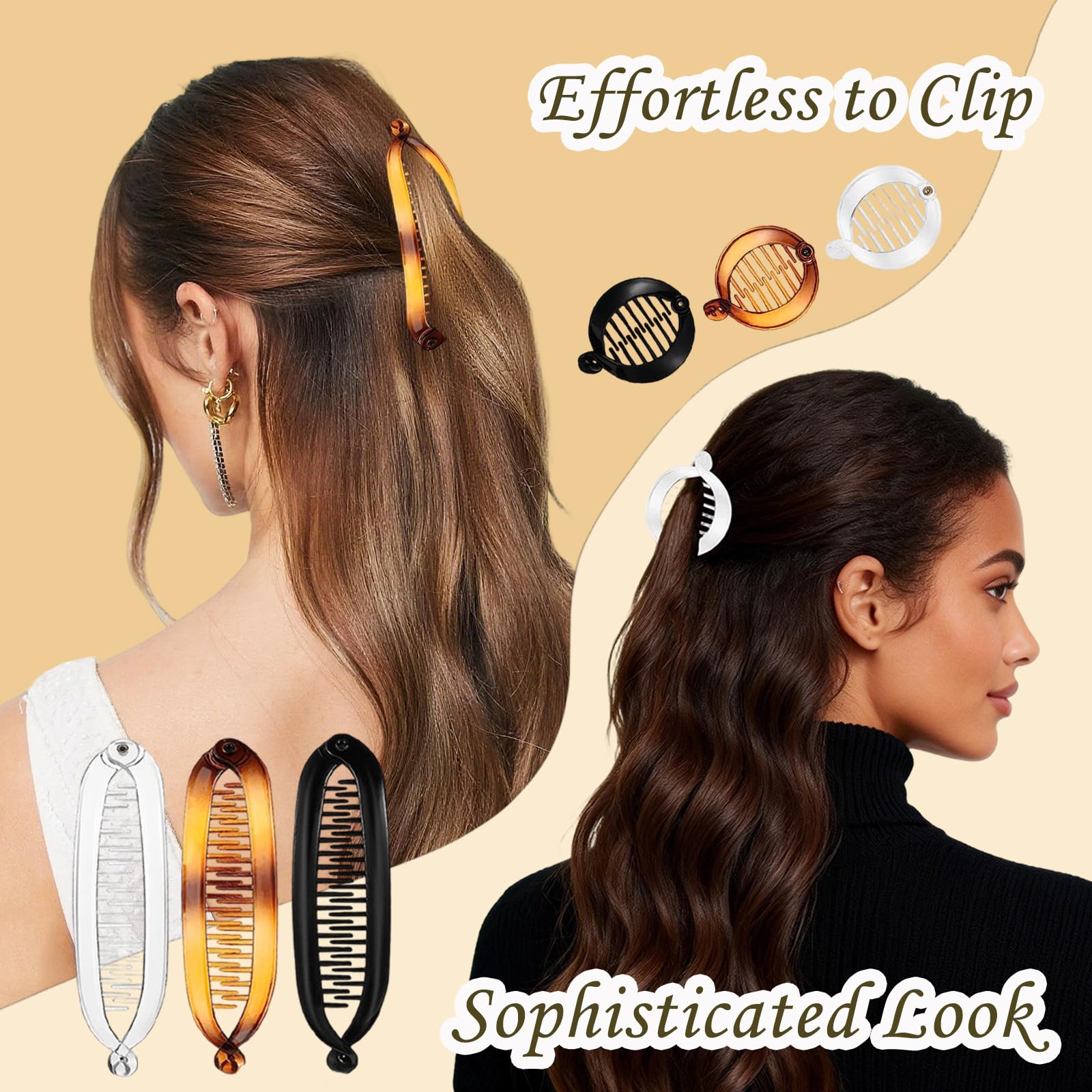 Generic vintage fishtail clip highlights classic style for modern day looks.