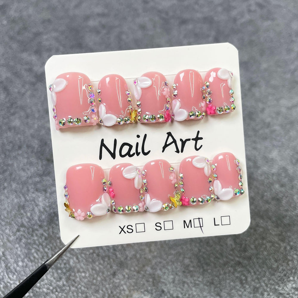 Generic short square nails with multi-layer gel shine for lasting beauty.