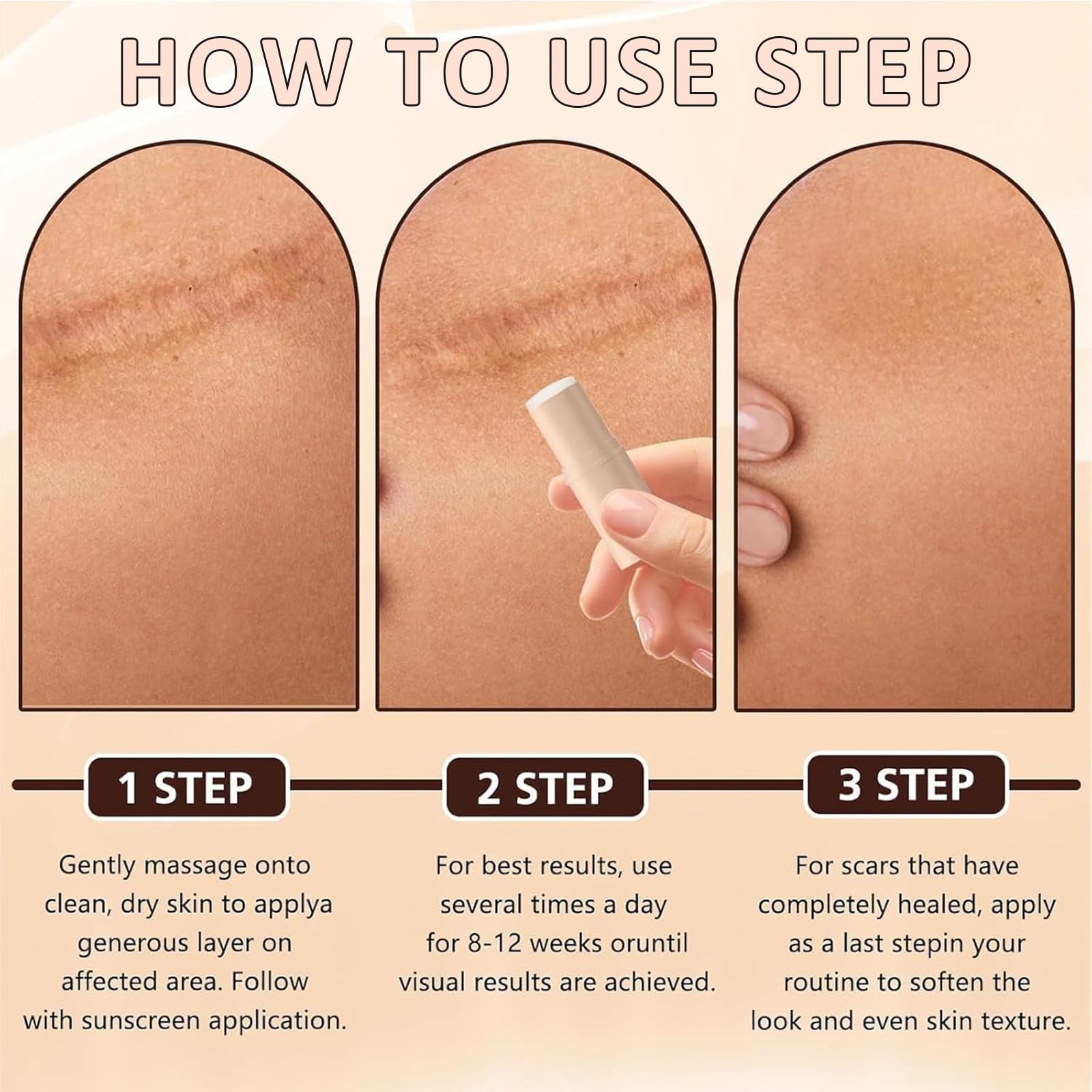 Generic Silicone Scar Stick compact design, portable scar care anywhere.