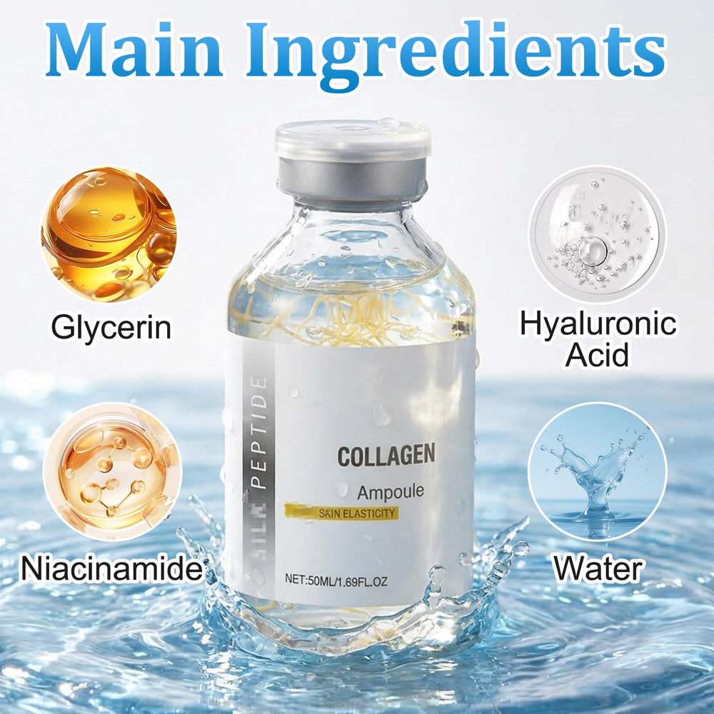Generic Silk Peptide Lifting Ampoule packaging highlights compact 50ml size for travel skincare.