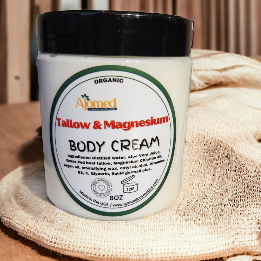 Generic Tallow & Magnesium Body Butter in hand for everyday moisturization