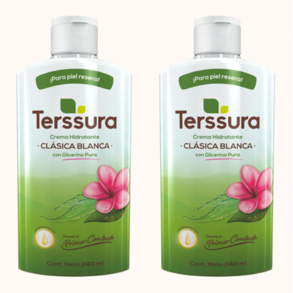 Generic Terssura hydrating cream pack shot showing two 240 ml containers for dry skin moisture