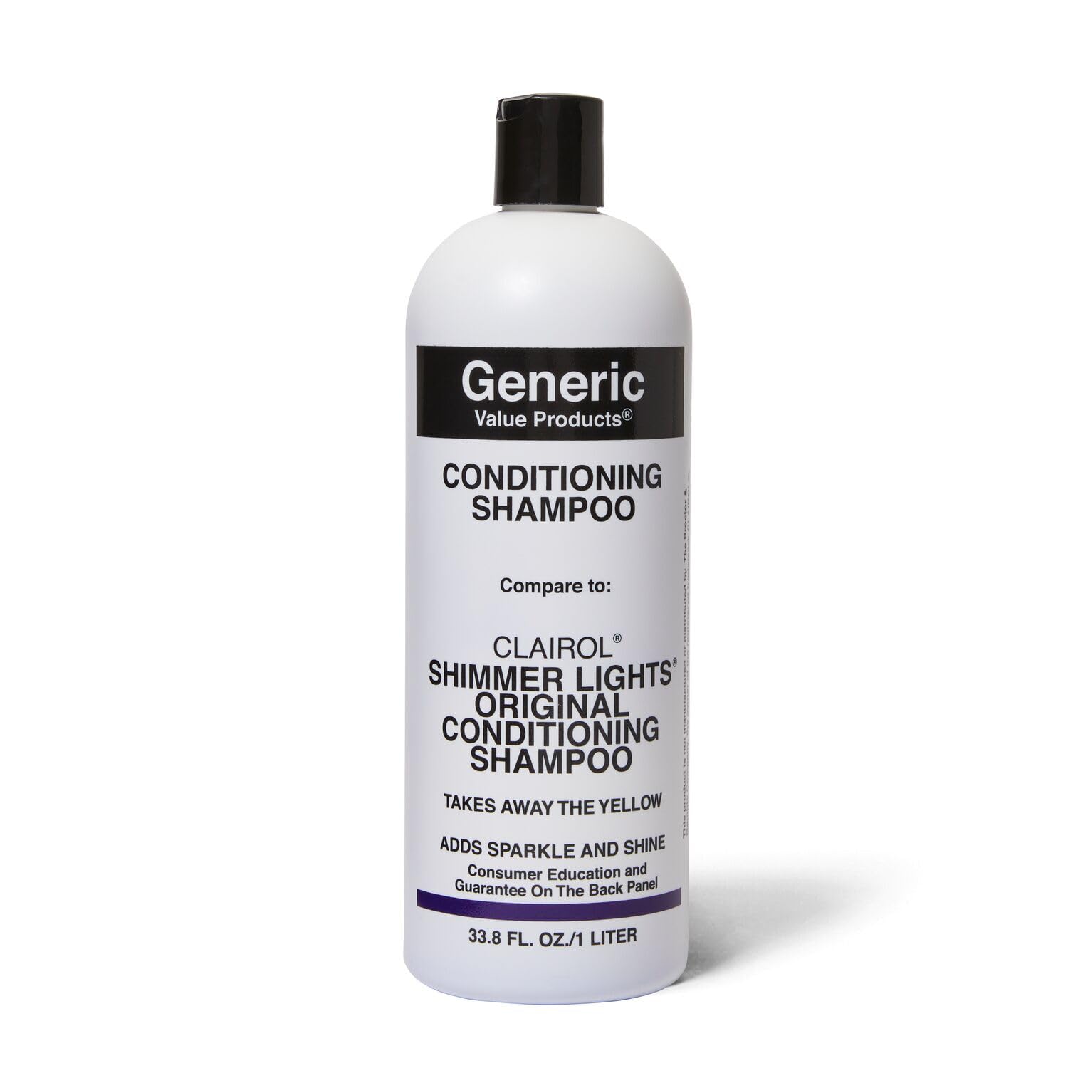 Generic Value Products Conditioning Purple Shampoo bottle front showing brass-toning and refreshing glow