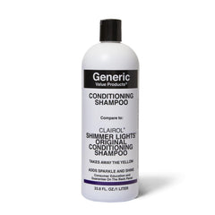 Generic Value Products Conditioning Purple Shampoo bottle front showing brass-toning and refreshing glow