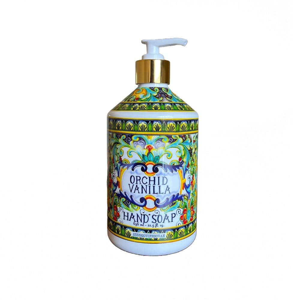 Generic Villa Flora coordinated bottles on display for a tidy sink area.