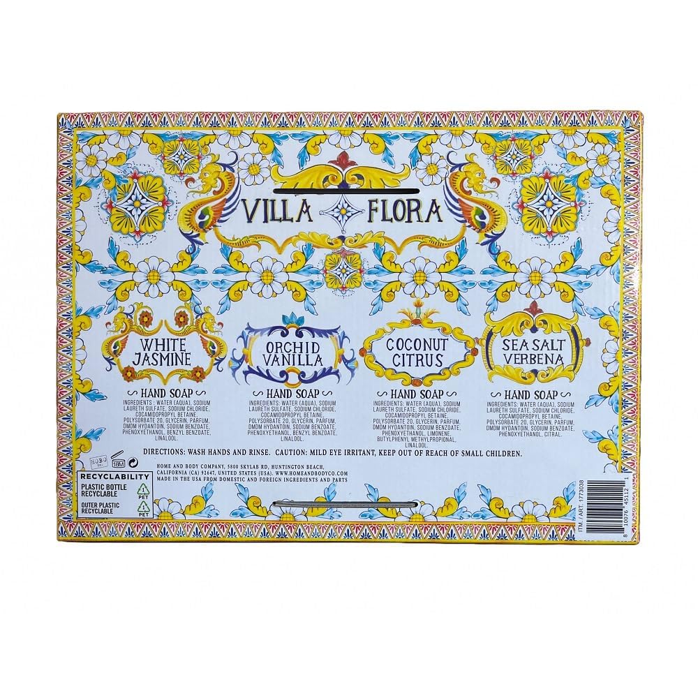 Generic Villa Flora four-pack gift packaging demonstrates coordinated design for hostess gifts.