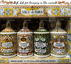 Generic Villa Flora Orchid Vanilla bottle delivers a calm, spa-like vibe at the sink.